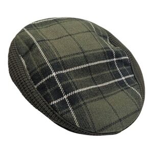 English Sports Shop Bermuda Green‎ Plaid Newsboy Flat Cap Hat Wool British Style